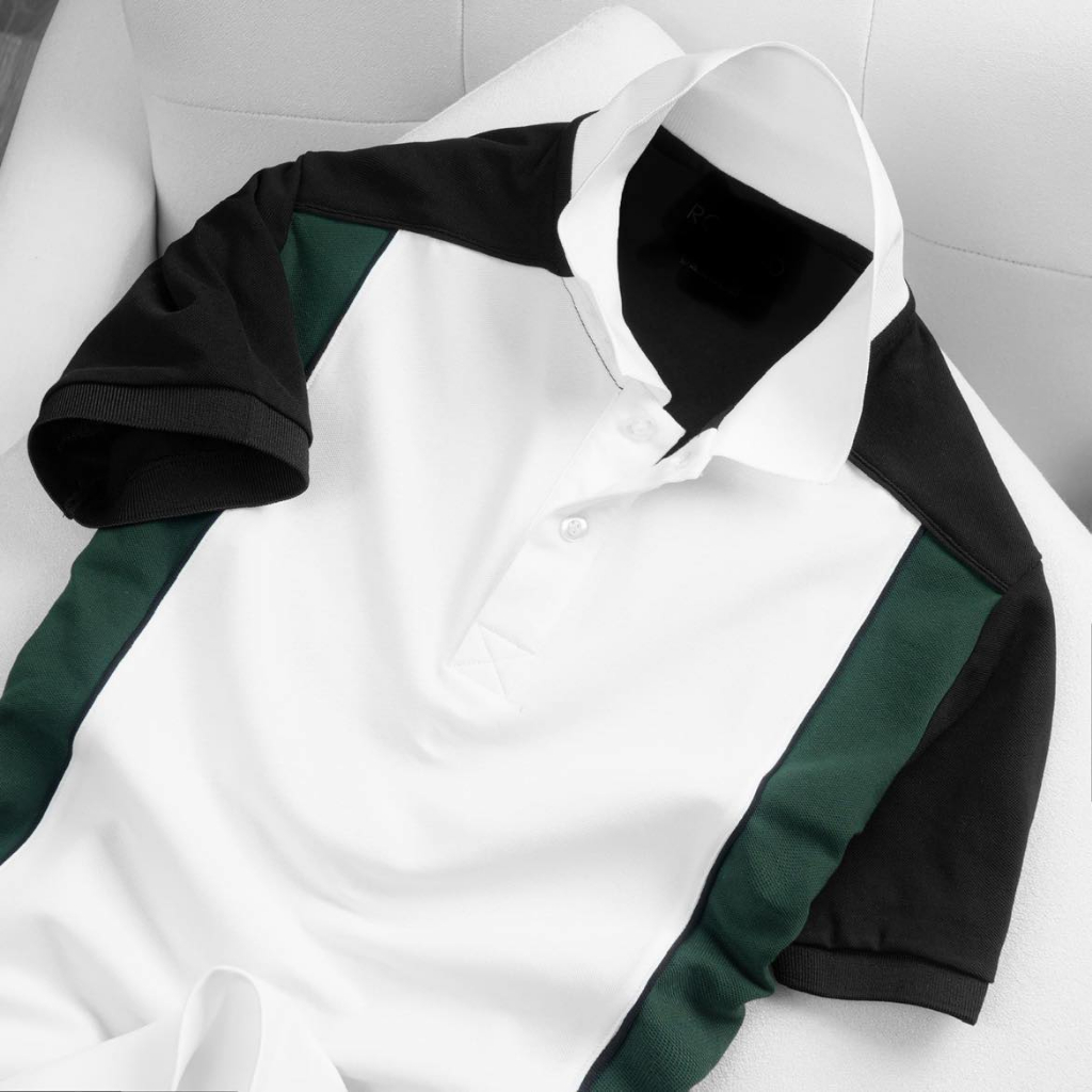 Big size- Áo thun polo nam big size phối sườn 3 màu rêu trắng thời trang Big Men 85-140kg