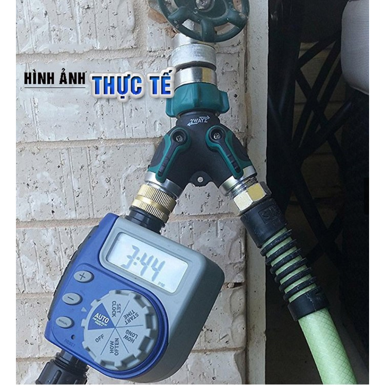 Đầu chia vòi nước, van chữ Y chia 2 đường nước có van khoá ren 27mm kim loại chất lượng cao
