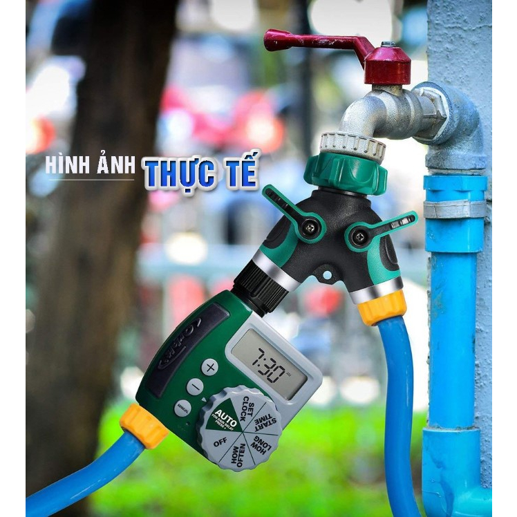 Đầu chia vòi nước, van chữ Y chia 2 đường nước có van khoá ren 27mm kim loại chất lượng cao