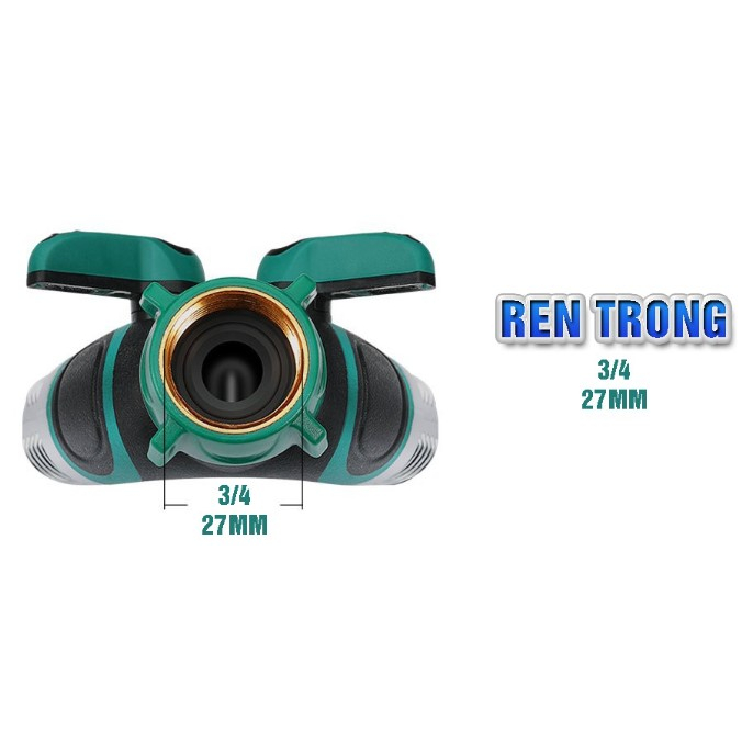 Đầu chia vòi nước, van chữ Y chia 2 đường nước có van khoá ren 27mm kim loại chất lượng cao
