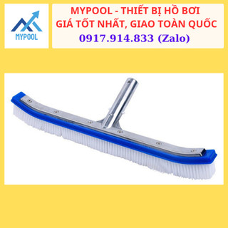 Bàn chải đáy hồ bơi loại 45cm cán bằng nhôm chắc chắn - chuyên dùng cọ rửa, màu xanh - thiết bị vệ sinh hồ bơi