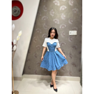 VÁY THUN COTTON CO GIÃN PHỐI BÒ XINH XỈU