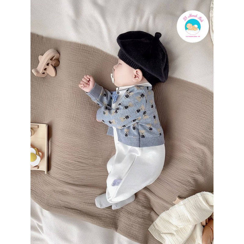 Body công tử trắng gấu nơ xanh hàng vlinder cao cấp