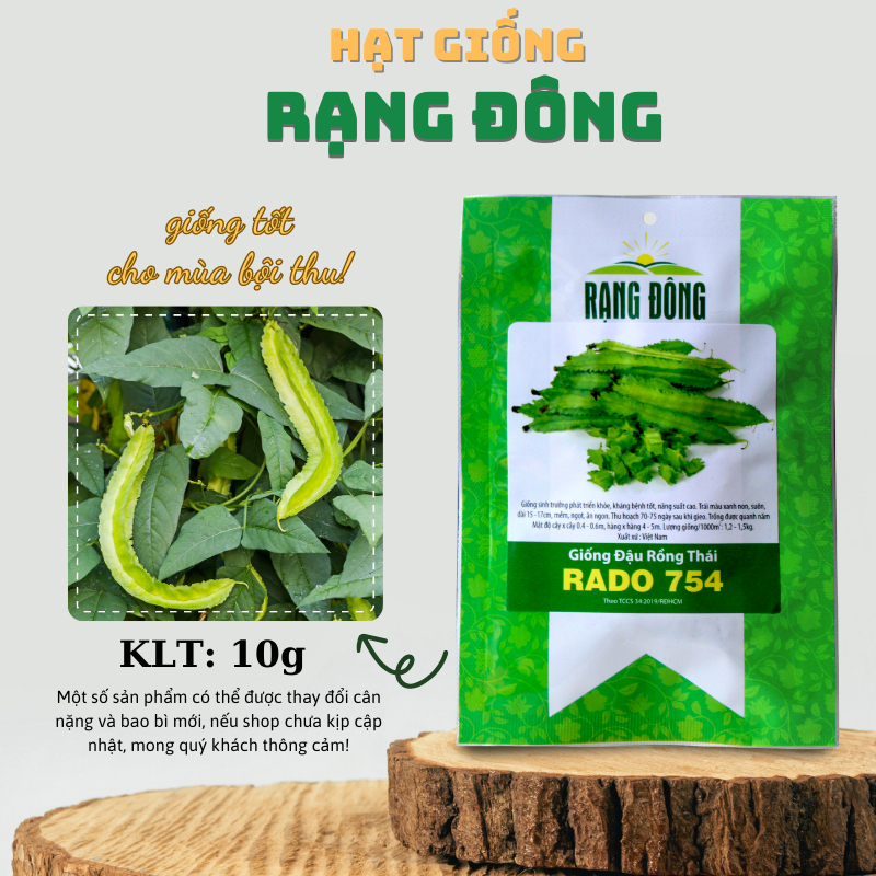 Hạt giống Đậu Rồng Thái trái ra liên tục, cây chịu nhiệt tốt, trồng quanh năm  - Hạt giống Rạng Đông
