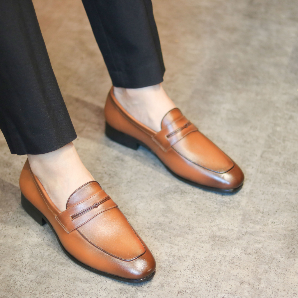 Giày Lười Nam Công Sở XOĂN SHOP Size 38 Đến 43 Màu Đen/Vàng - G040