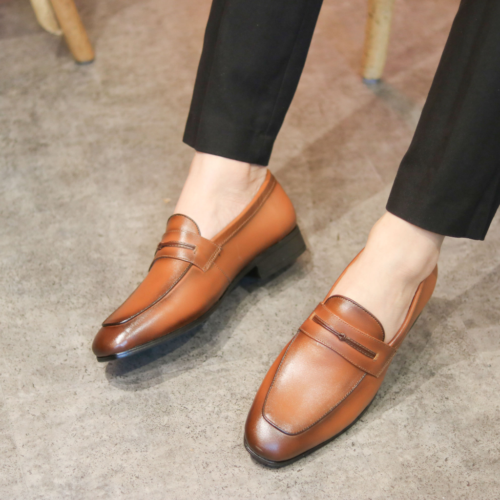 Giày Lười Nam Công Sở XOĂN SHOP Size 38 Đến 43 Màu Đen/Vàng - G040