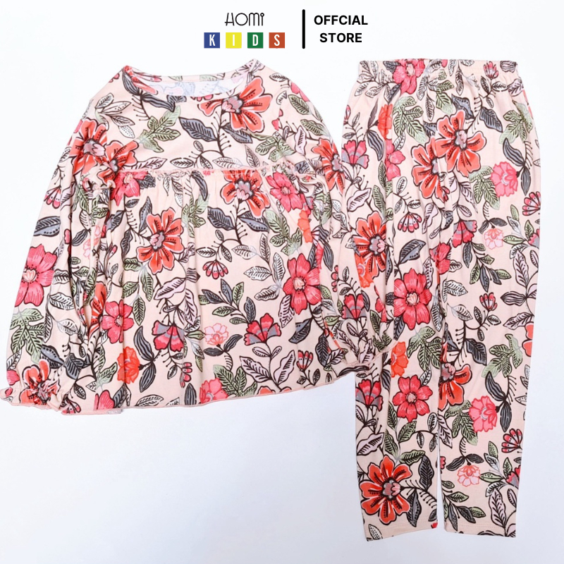Bộ Thu Đông Dài Tay Babydoll Nhiều Màu Bé Gái Size Lớn Từ 20-45kg - HM131 Homikids
