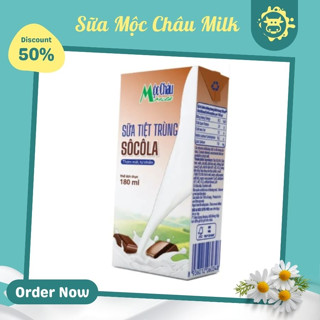 Sữa tươi tiệt trùng Mộc Châu 180ml/ 110ml các vị không đường, ít đường, có đường, cam, dâu, dừa, socola, đậu đỏ