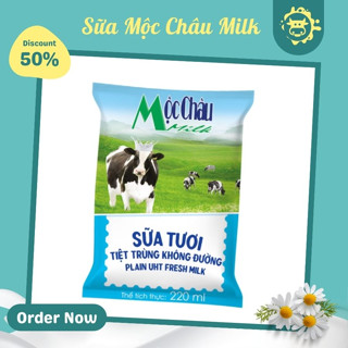 Sữa tươi tiệt trùng Mộc Châu túi fino 1 thùng 48 bịch 220ml có đường và không đường (SHIP HỎA TỐC)