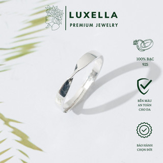 Nhẫn bạc luxella jewelry mẫu xoắn freesize unisex lux089
