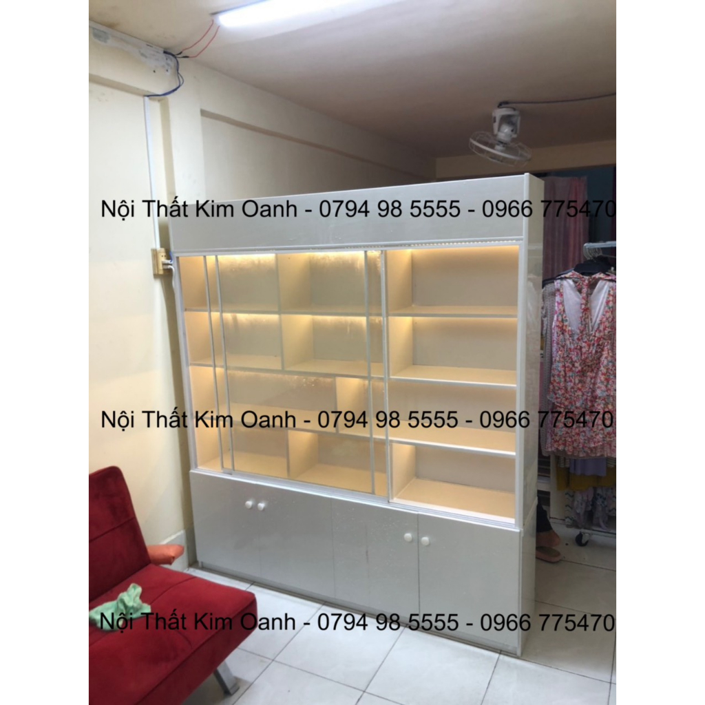 TỦ KỆ TRƯNG BÀY NHỰA ĐÀI LOAN SẴN ĐÈN LED - SIÊU ĐẸP