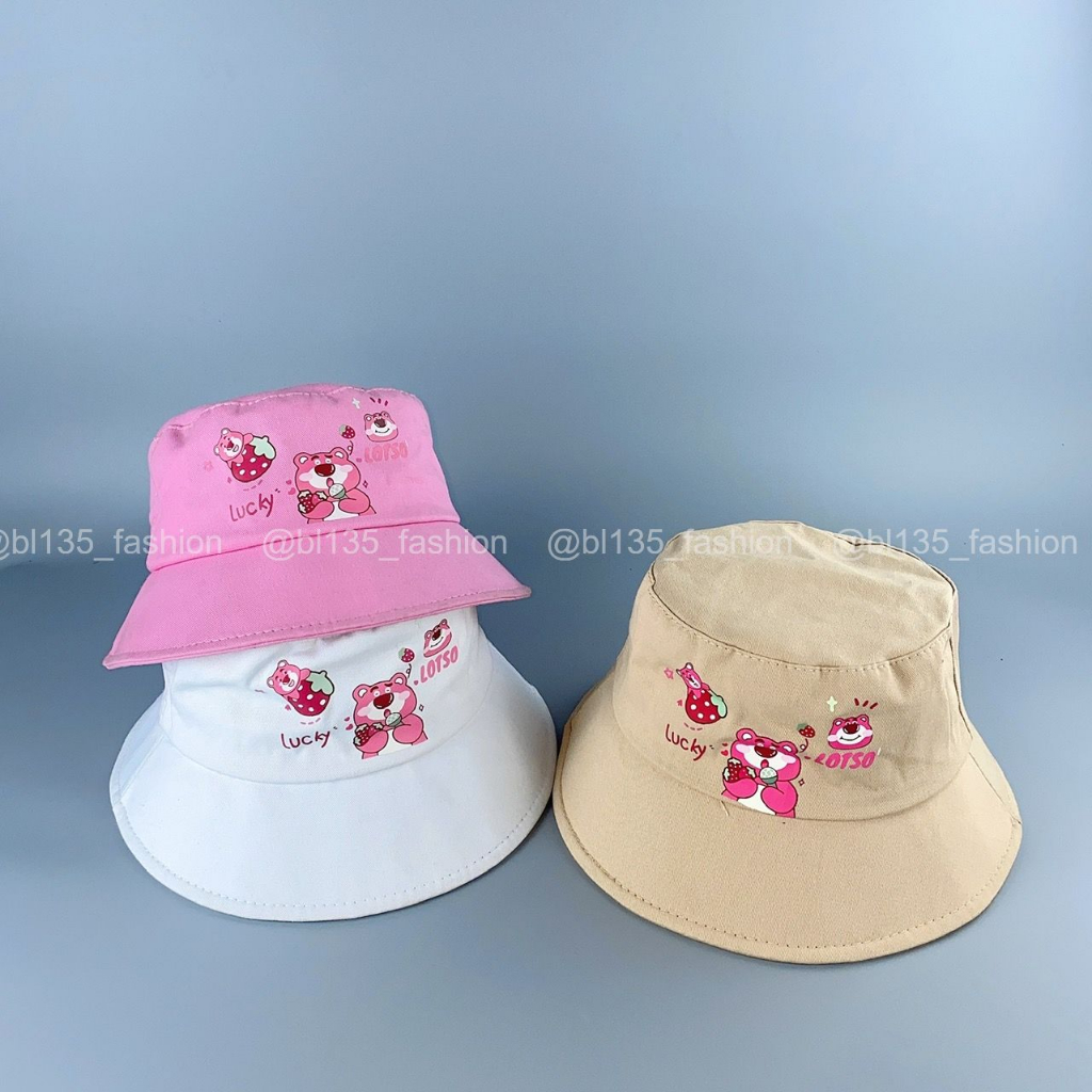 Nón chống nắng người lớn, mũ bucket nam nữ Hàn Quốc thoáng mát in gấu dâu Lotso - BL135