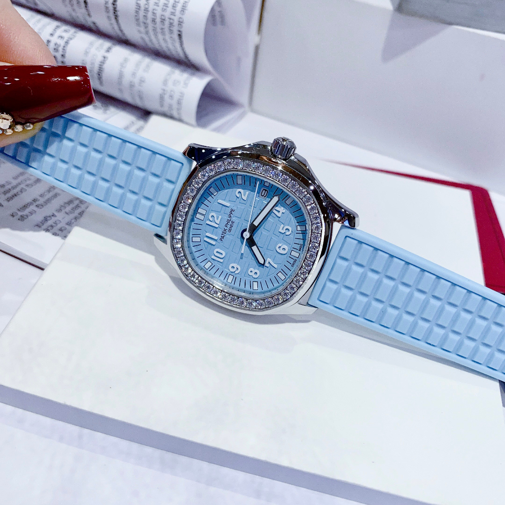 Đồng Hồ Nữ Patek Aquanaut Màu Mới - Dây Cao Su , Máy Pin, Size 34mm