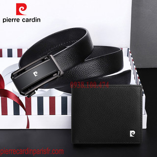 Combo thắt lưng ví nam Pierre Cardin chính hãng khóa trượt tự động da bò cao cấp SET-PC28