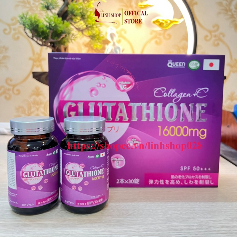 Viên Uống Glutathione 16000mg Collagen + C Chính Hãng Trắng Da Mờ Nám