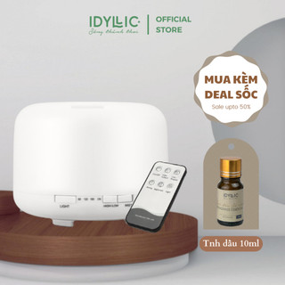 Máy Xông Tinh Dầu 500ml tặng kèm Remote | Phun sương tạo ẩm và Khuếch tán tinh dầu