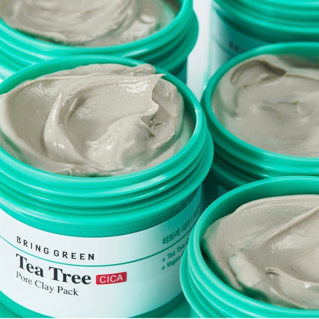 Mặt nạ đất sét thuần chay BRING GREEN TEA TREE CICA PORE CLAY PACK