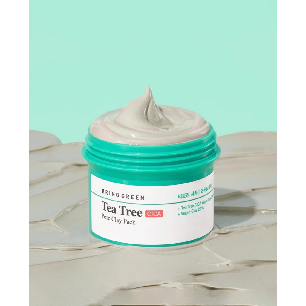 Mặt nạ đất sét thuần chay BRING GREEN TEA TREE CICA PORE CLAY PACK