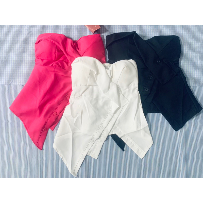 Áo Ống Vạt Chéo Xẻ Nút Có Mút