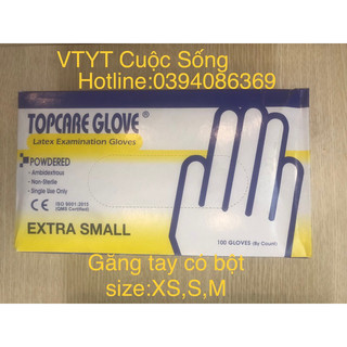Găng tay y tế có bột size xs,s,m