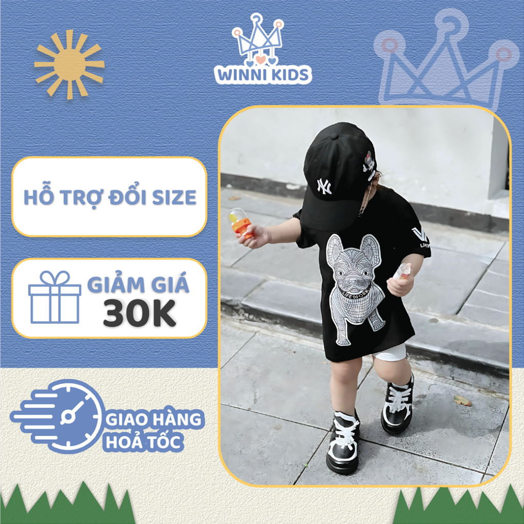 Áo thun gia đình life work chó trắng, áo phông cho bé cotton unisex, thời trang trẻ em - Winni Kids