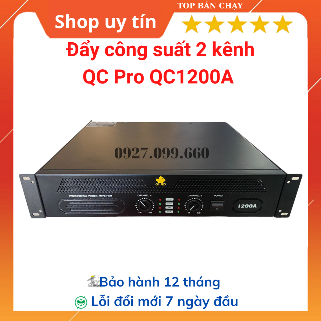 Cục đẩy công suất 2 kênh QC Pro QC 650 Pro 32 sò lớn TOSHIBA và QC Pro QC1200A 24 sò lớn TOSHIBA.Bảo hành 12 tháng