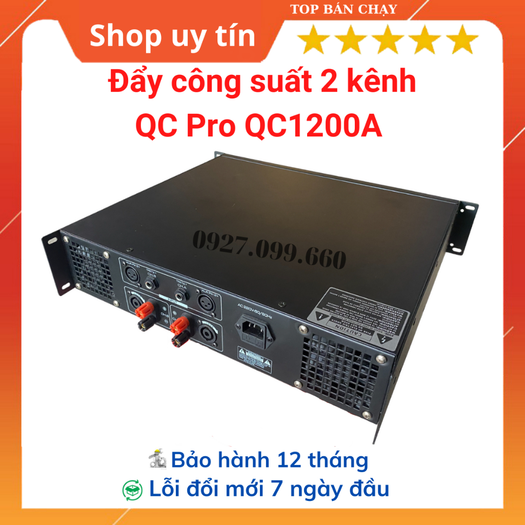 Cục đẩy công suất 2 kênh QC Pro QC 650 Pro 32 sò lớn TOSHIBA và QC Pro QC1200A 24 sò lớn TOSHIBA.Bảo hành 12 tháng