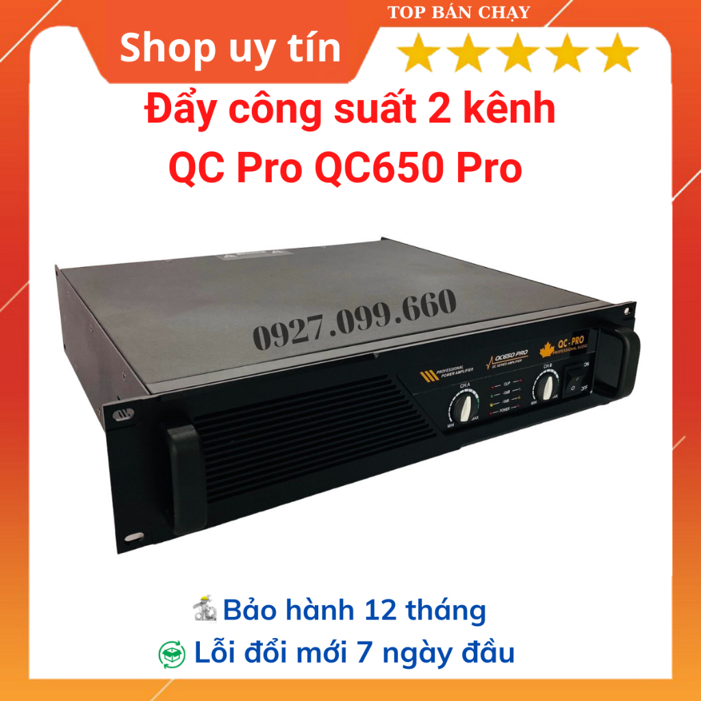 Cục đẩy công suất 2 kênh QC Pro QC 650 Pro 32 sò lớn TOSHIBA và QC Pro QC1200A 24 sò lớn TOSHIBA.Bảo hành 12 tháng