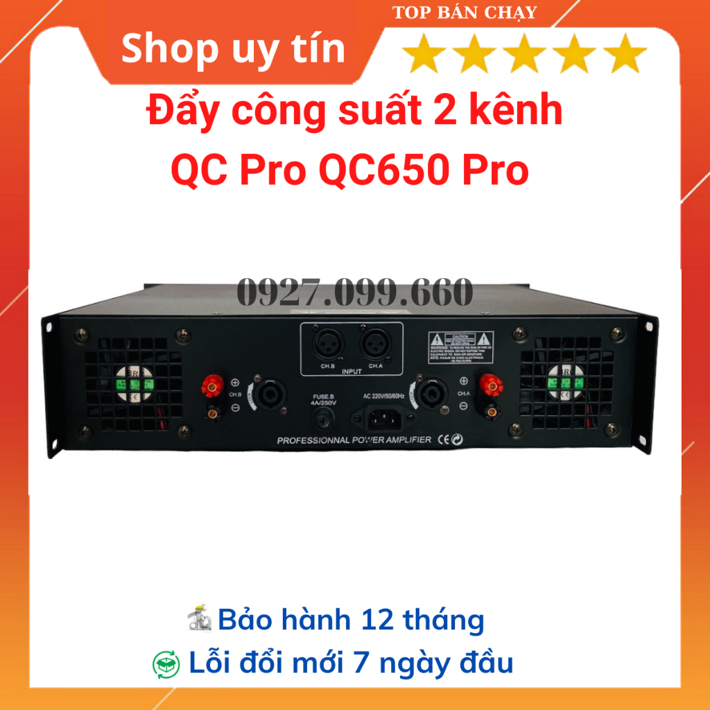 Cục đẩy công suất 2 kênh QC Pro QC 650 Pro 32 sò lớn TOSHIBA và QC Pro QC1200A 24 sò lớn TOSHIBA.Bảo hành 12 tháng
