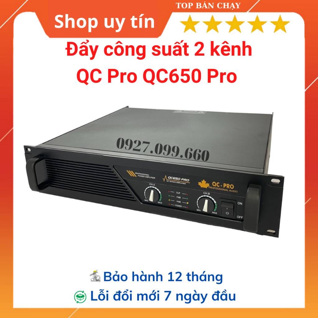 Cục đẩy công suất 2 kênh QC Pro QC 650 Pro 32 sò lớn TOSHIBA và QC Pro QC1200A 24 sò lớn TOSHIBA.Bảo hành 12 tháng