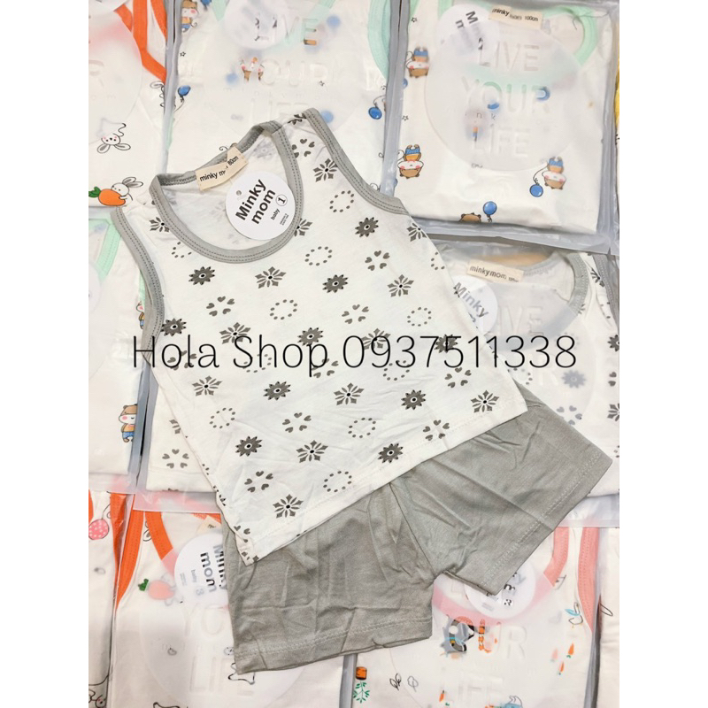 Bộ ba lỗ MINKY MOM hoạ tiết cho bé trai, bé gái từ 7-19kg - TH127