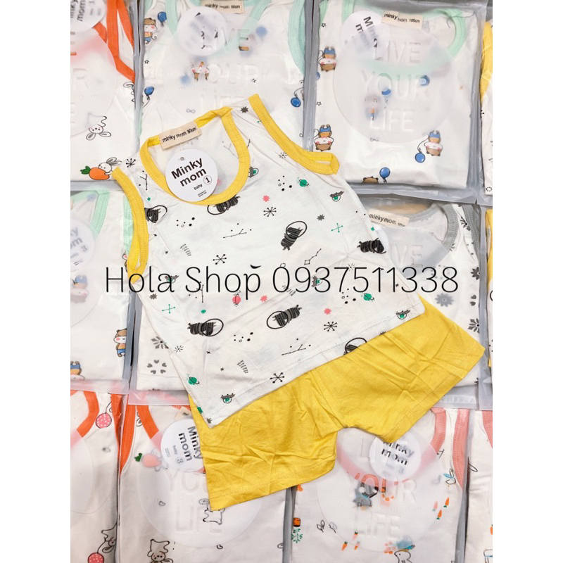 Bộ ba lỗ MINKY MOM hoạ tiết cho bé trai, bé gái từ 7-19kg - TH127