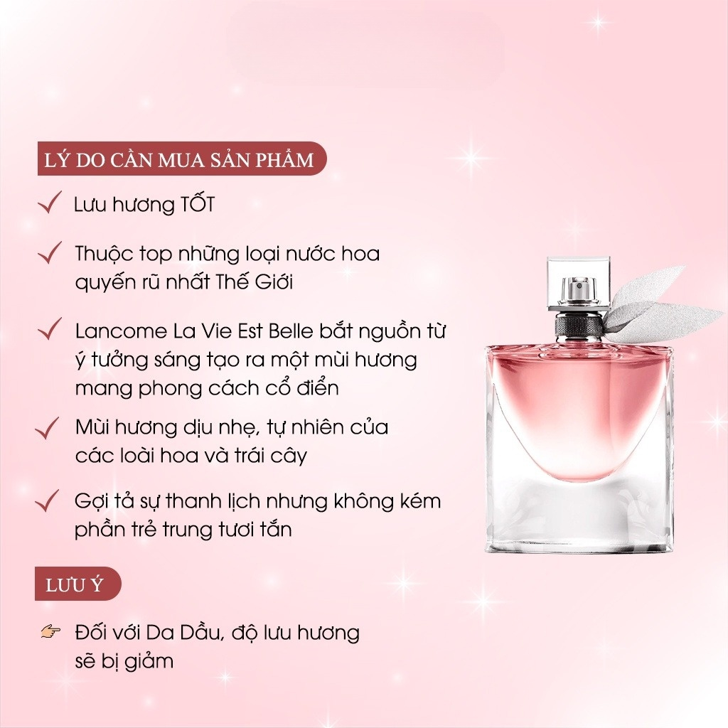 Nước Hoa Chiết Nữ Cao Cấp Lancome Lavie EST Belle - Hương thơm ngọt ngào, quyến rũ | BigBuy360 - bigbuy360.vn