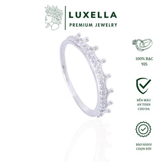 Nhẫn bạc nữ luxella jewelry the queen đính đá sang trọng lux097