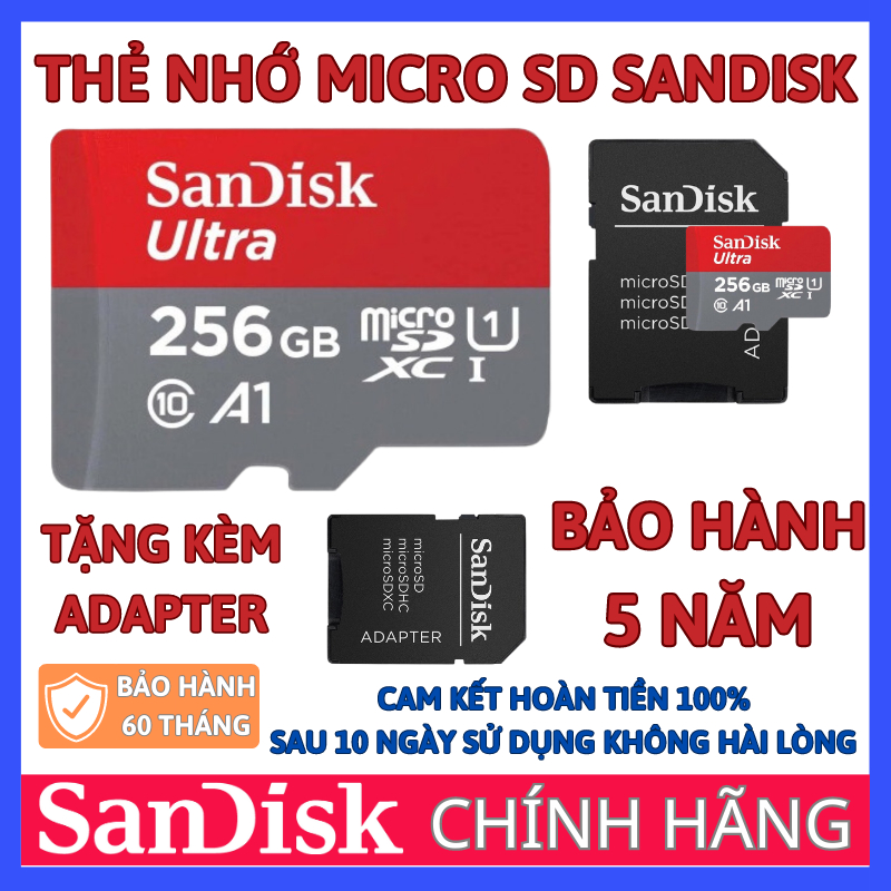 Thẻ nhớ sandisk 64GB /32Gb/16GB/8GB dùng điện thoại, máy ảnh - Thẻ nhớ tốc độ cao Class 10 Ultra  667x 100MB/s -BH 5 năm