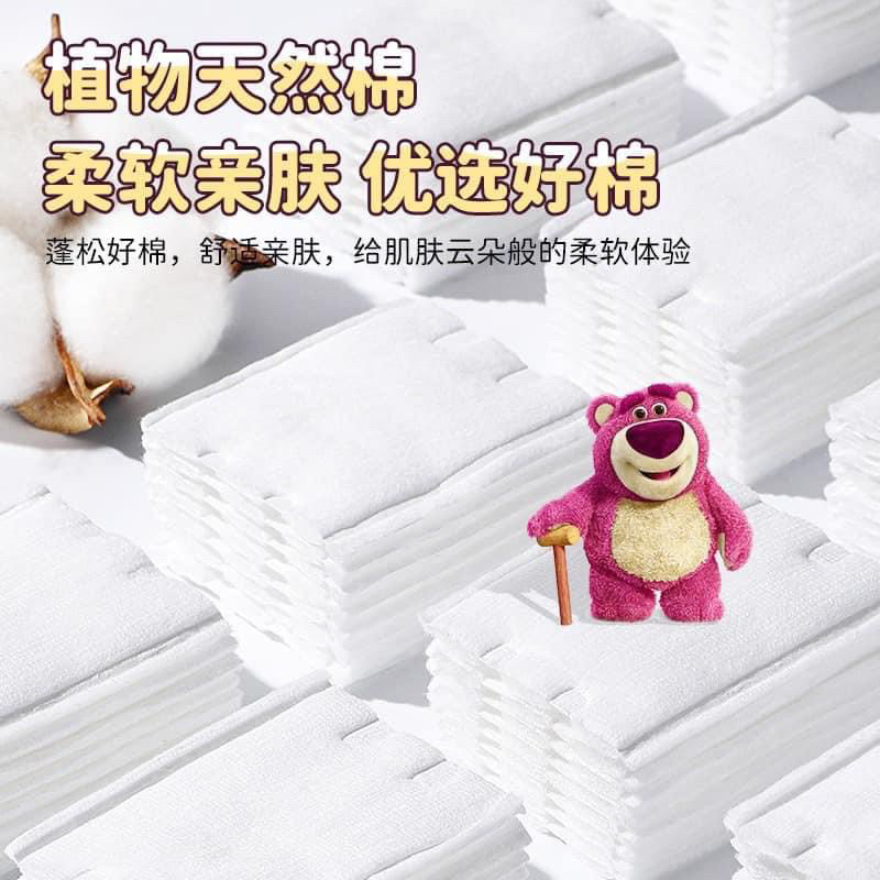 COMBO 2 BỊCH BÔNG TẨY TRANG GẤU DÂU HỒNG