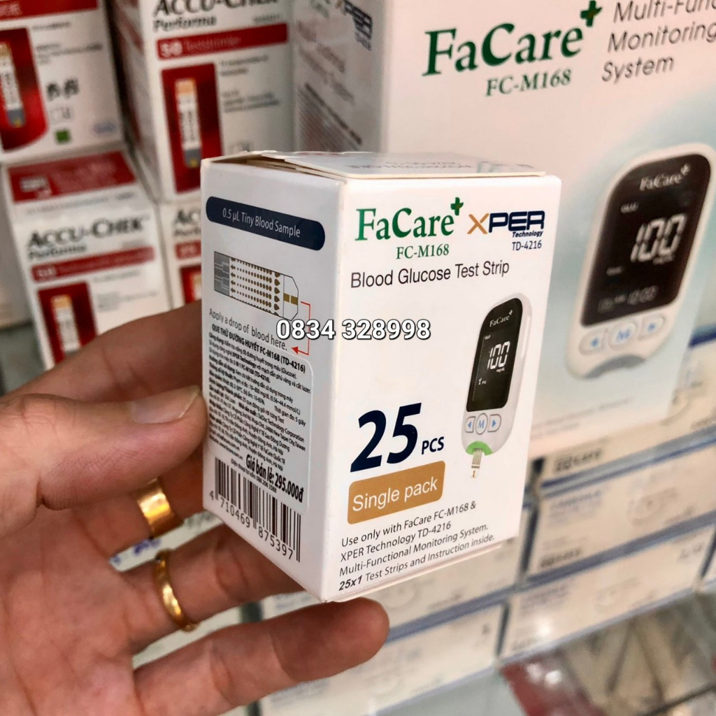Que thử đường huyết Glucose dành cho máy đo Facare 5 trong 1 FC-M168 (TD-4216)-tặng 25 kim lấy máu
