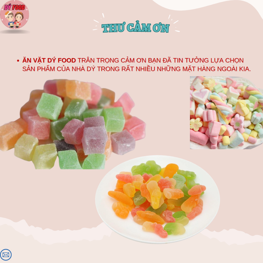 Combo 3 hộp 450gram Kẹo sữa dẻo + 150gram Kẹo bông  + 350gram Kẹo dẻo chip loại 1 siêu ngon - Dý Food