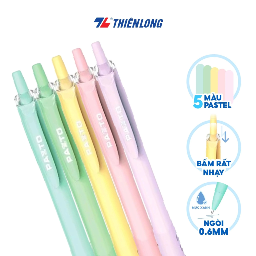 Bút gel B màu Pastel Thiên Long Flexoffice Pazto FO-GELB039/VN - Mực xanh
