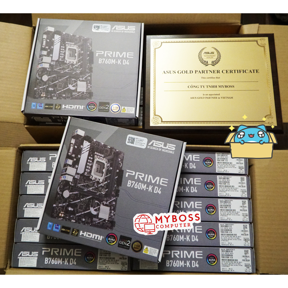 Mainboard ASUS PRIME B760M-K D4 Socket 1700, 2 khe Ram DDR4, M-ATX - FullBox - Chính Hãng BH 36 Tháng !!!
