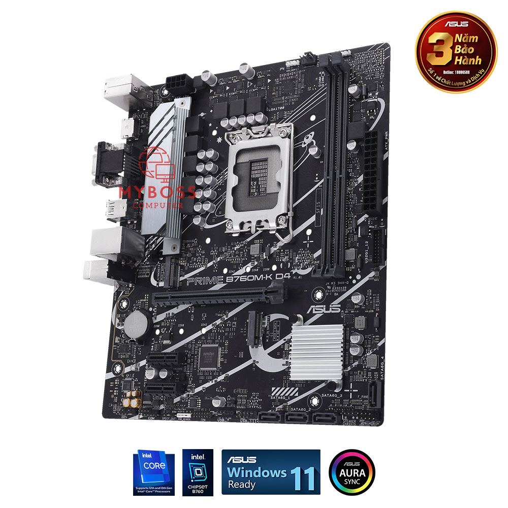 Mainboard ASUS PRIME B760M-K D4 Socket 1700, 2 khe Ram DDR4, M-ATX - FullBox - Chính Hãng BH 36 Tháng !!!
