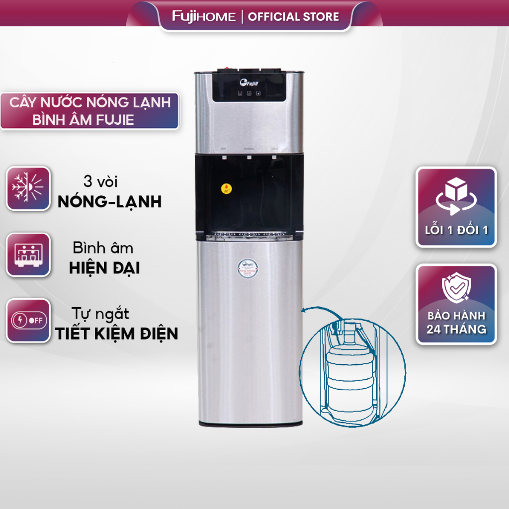 Cây nước nóng lạnh bình âm FujiE nhập khẩu, máy nước uống nóng lạnh tự ngắt tiết kiệm điện