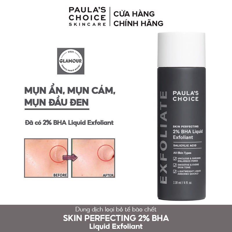 Tẩy Tế Bào Chết Hóa Học  Paula's Choice Skin Perfecting 2% BHA Liquid Exfoliant