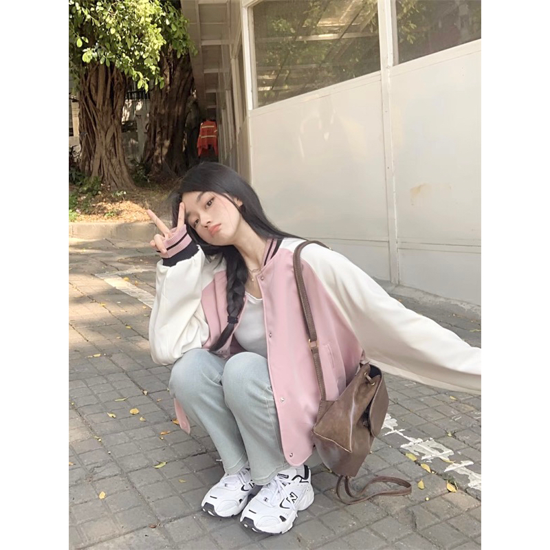 Áo khoác bomber thể thao nữ có cúc bấm basic nhiều màu Yannie