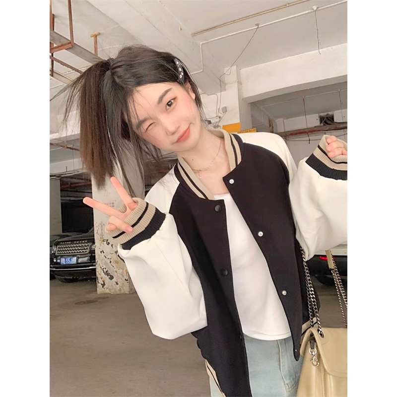 Áo khoác bomber thể thao nữ có cúc bấm basic nhiều màu Yannie