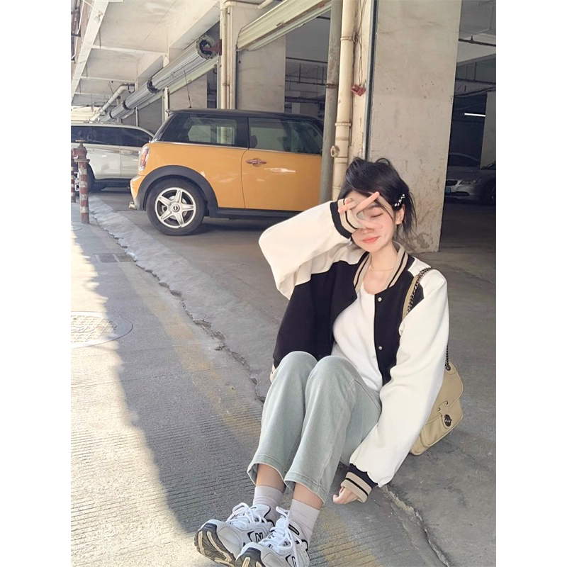 Áo khoác bomber thể thao nữ có cúc bấm basic nhiều màu Yannie