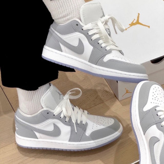 [SẴN AUT 100%] Giày Air Jordan 1 Low Wolf Grey