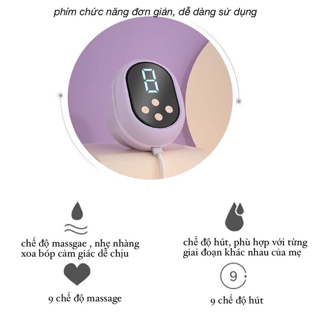 Máy Hút Sữa Rảnh Tay RH - 289 Máy Hút Sữa Không Dây 3 Chế Độ 9 Cấp Hút Massage Êm Ái Không Đau Kích Thích Sữa Nhẹ Nhàng