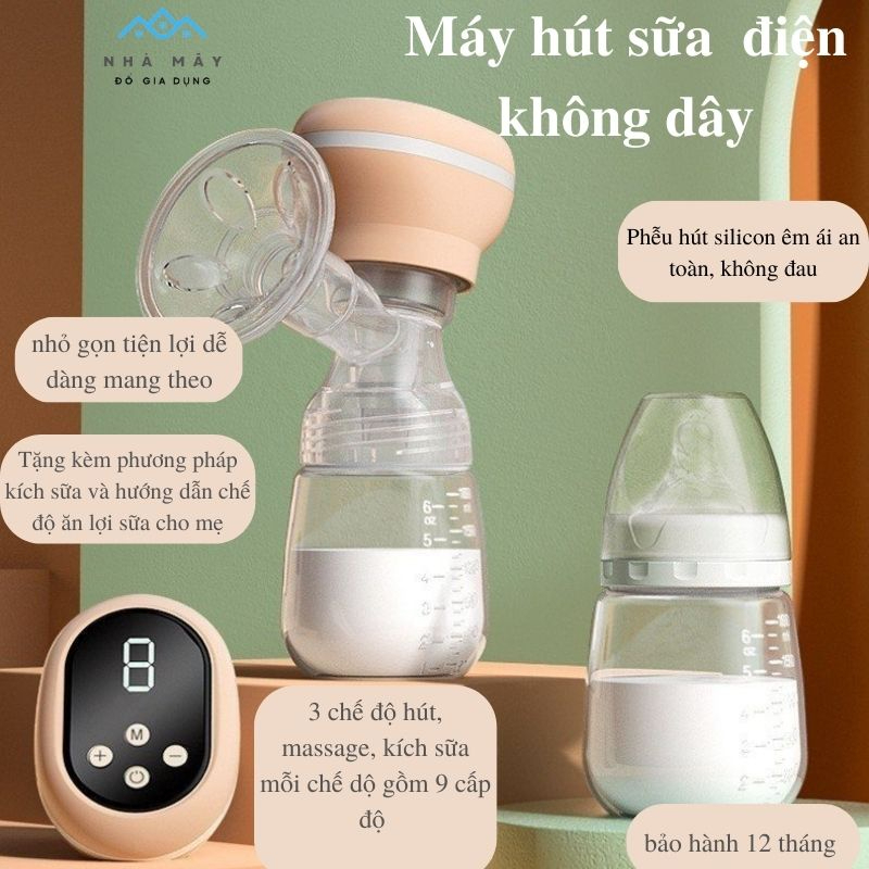 Máy Hút Sữa Rảnh Tay RH - 289 Máy Hút Sữa Không Dây 3 Chế Độ 9 Cấp Hút Massage Êm Ái Không Đau Kích Thích Sữa Nhẹ Nhàng