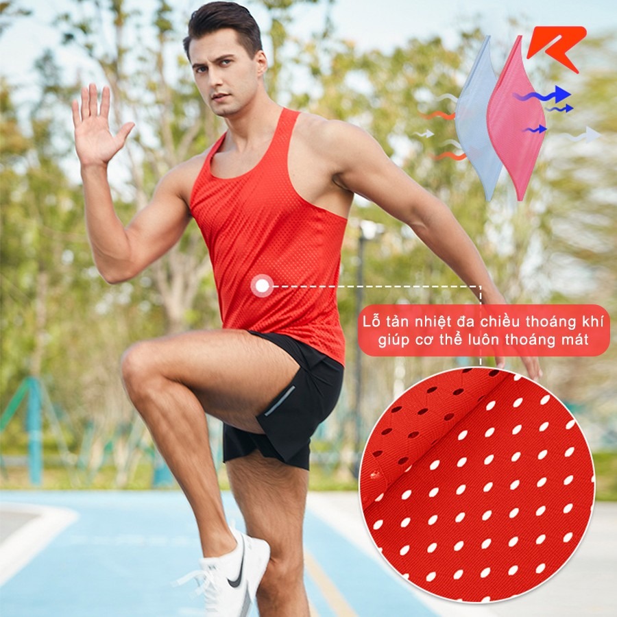 Áo singlet chạy bộ nam áo ba lỗ thể thao nam RUNMANIC ACB01 nhiều màu, thoáng mát thấm hút thoát mồ hôi nhanh
